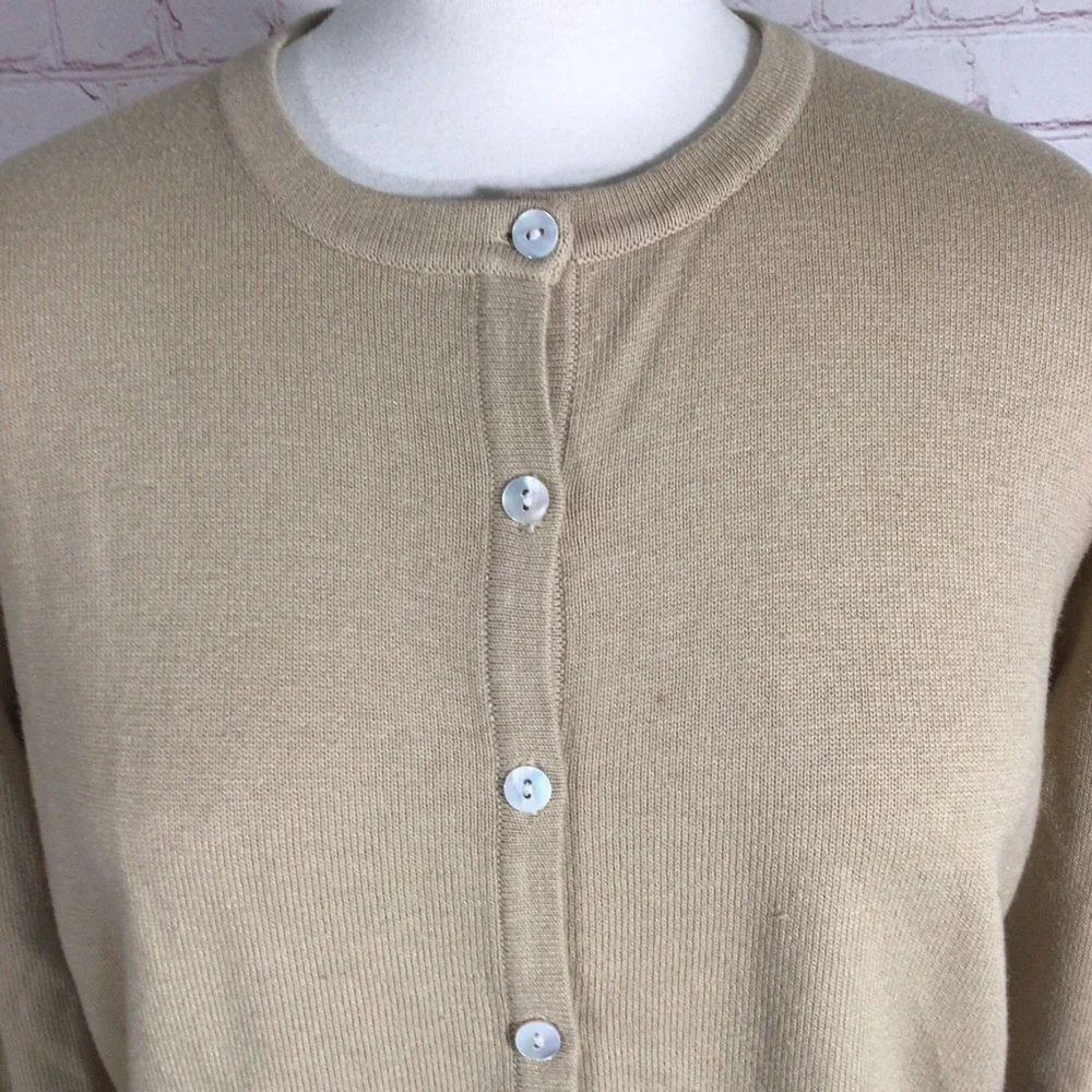 Liz Baker Petite Tan Long Sleeve Knit Cardigan - Size Small Petite - Picture 3 of 7